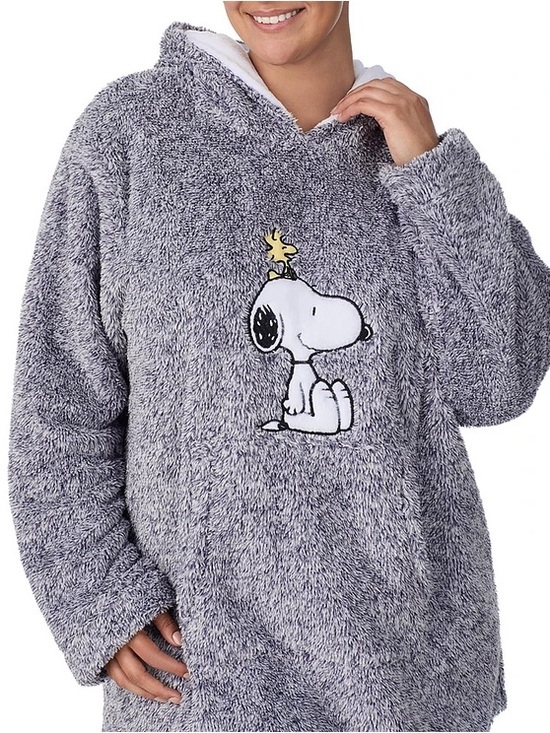 Peanuts Other - Peanuts Snoopy Woodstock Sherpa Plush Hoodie Lounger Sleep Tunic